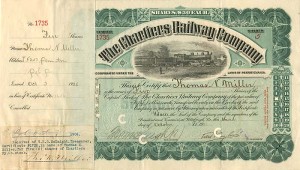 Chartiers Railway Co. - Stock Certificate